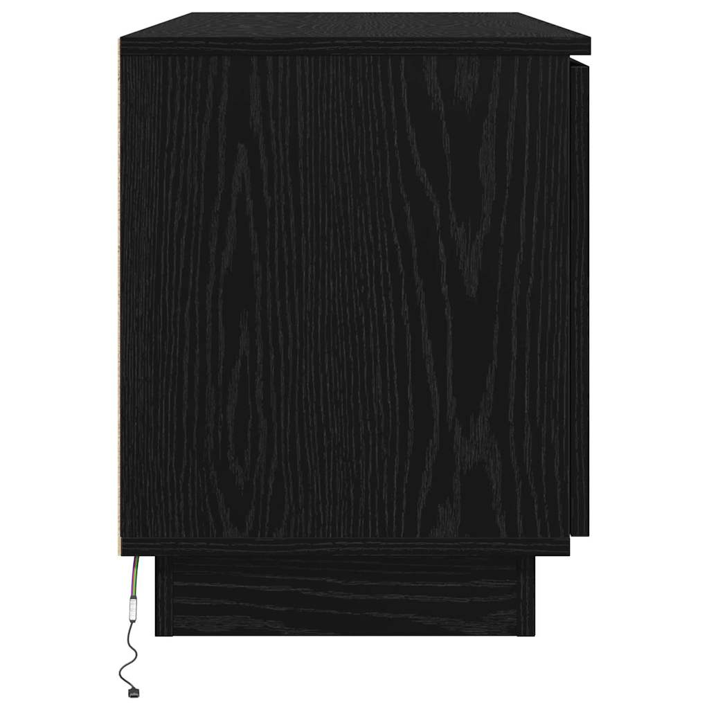Televizoriaus staliukas su LED juoda ąžuolo 100 x 38 x 49 cm