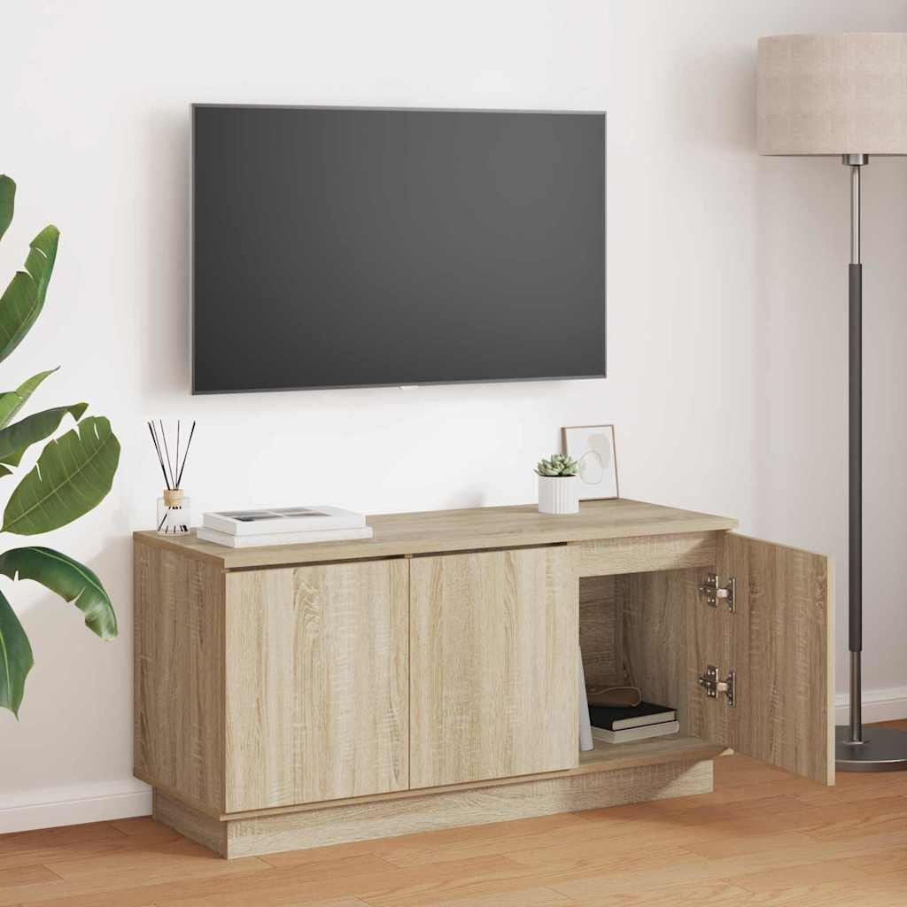 TV Cabinet with LED Sonoma Oak 100 x 38 x 49 cm