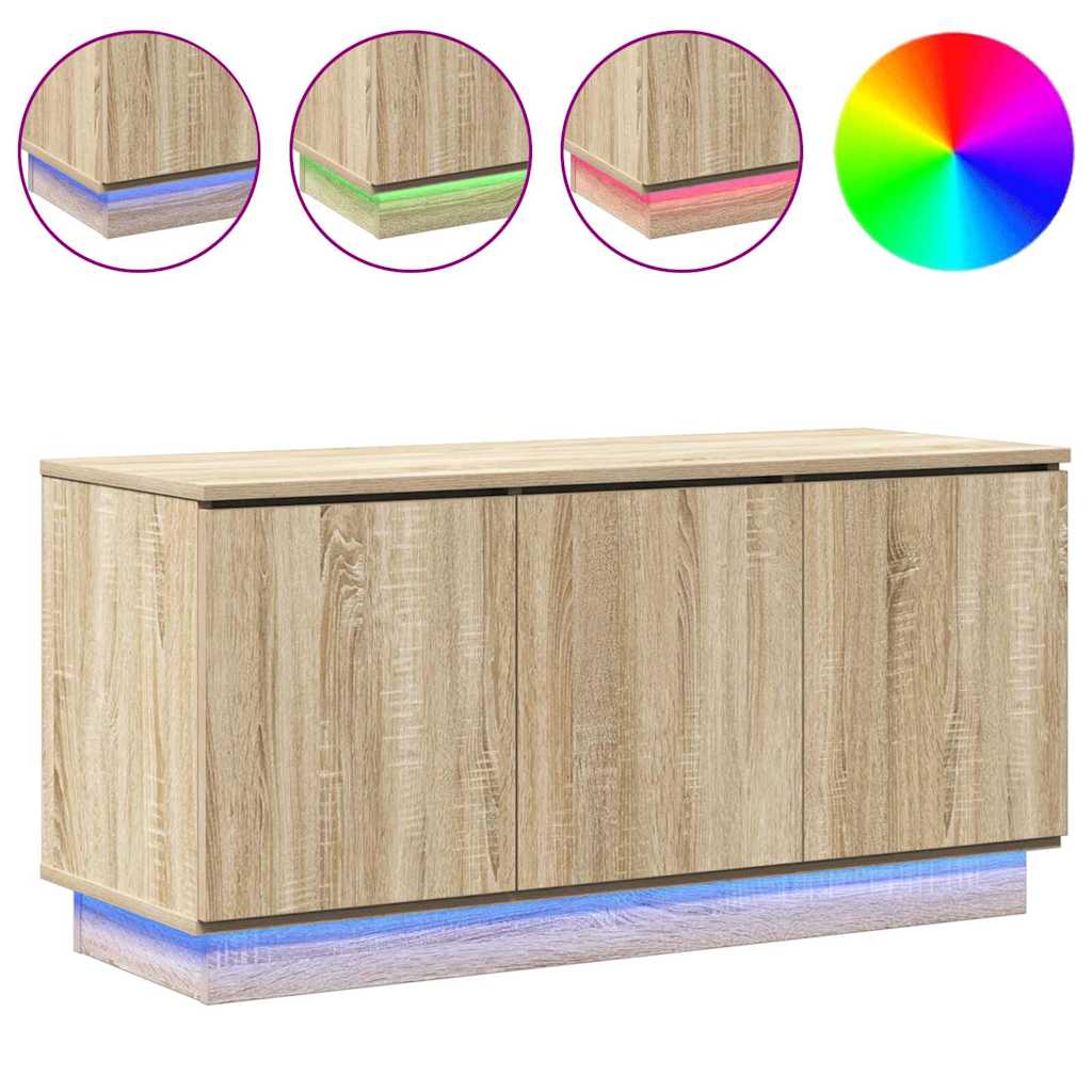 TV Cabinet with LED Sonoma Oak 100 x 38 x 49 cm