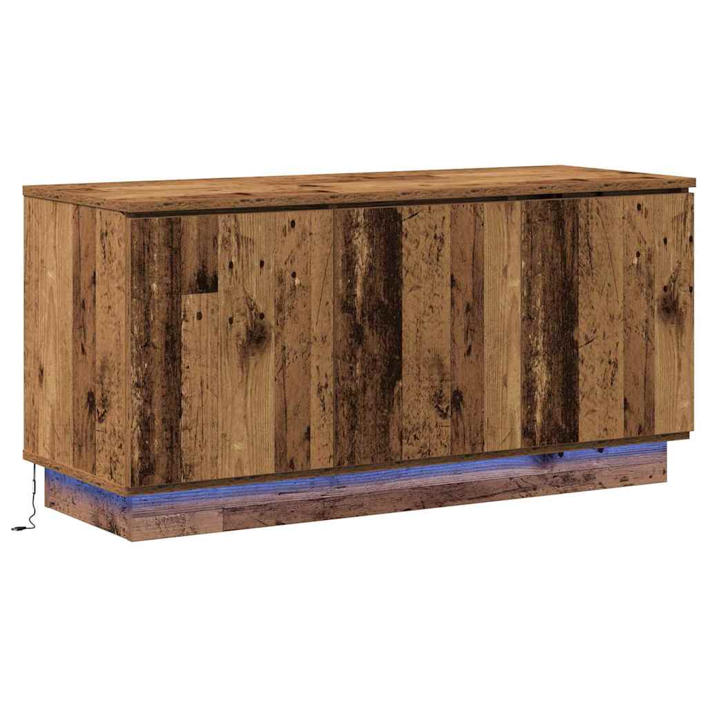 TV Cabinet with LED Vintage Wood 100 x 38 x 49 cm