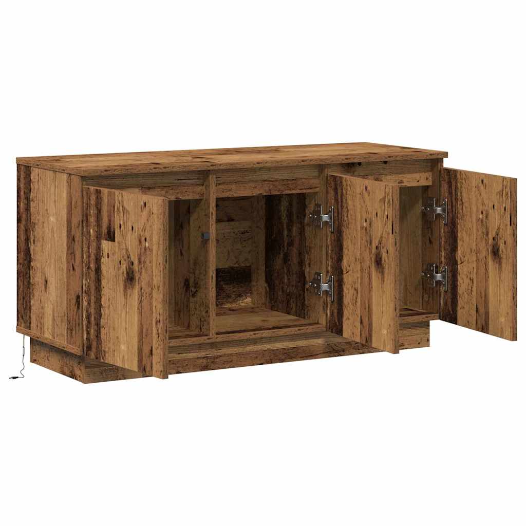 TV Cabinet with LED Vintage Wood 100 x 38 x 49 cm