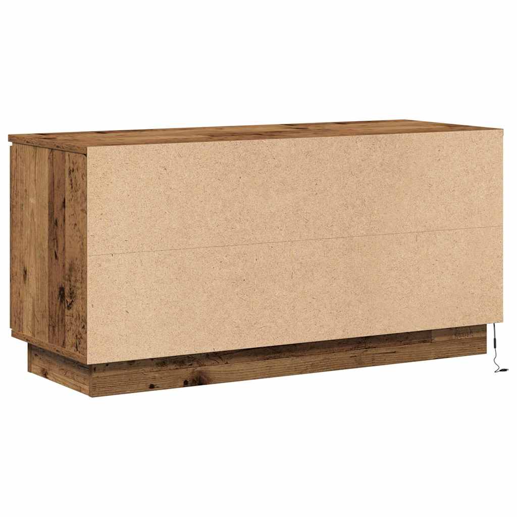 TV Cabinet with LED Vintage Wood 100 x 38 x 49 cm