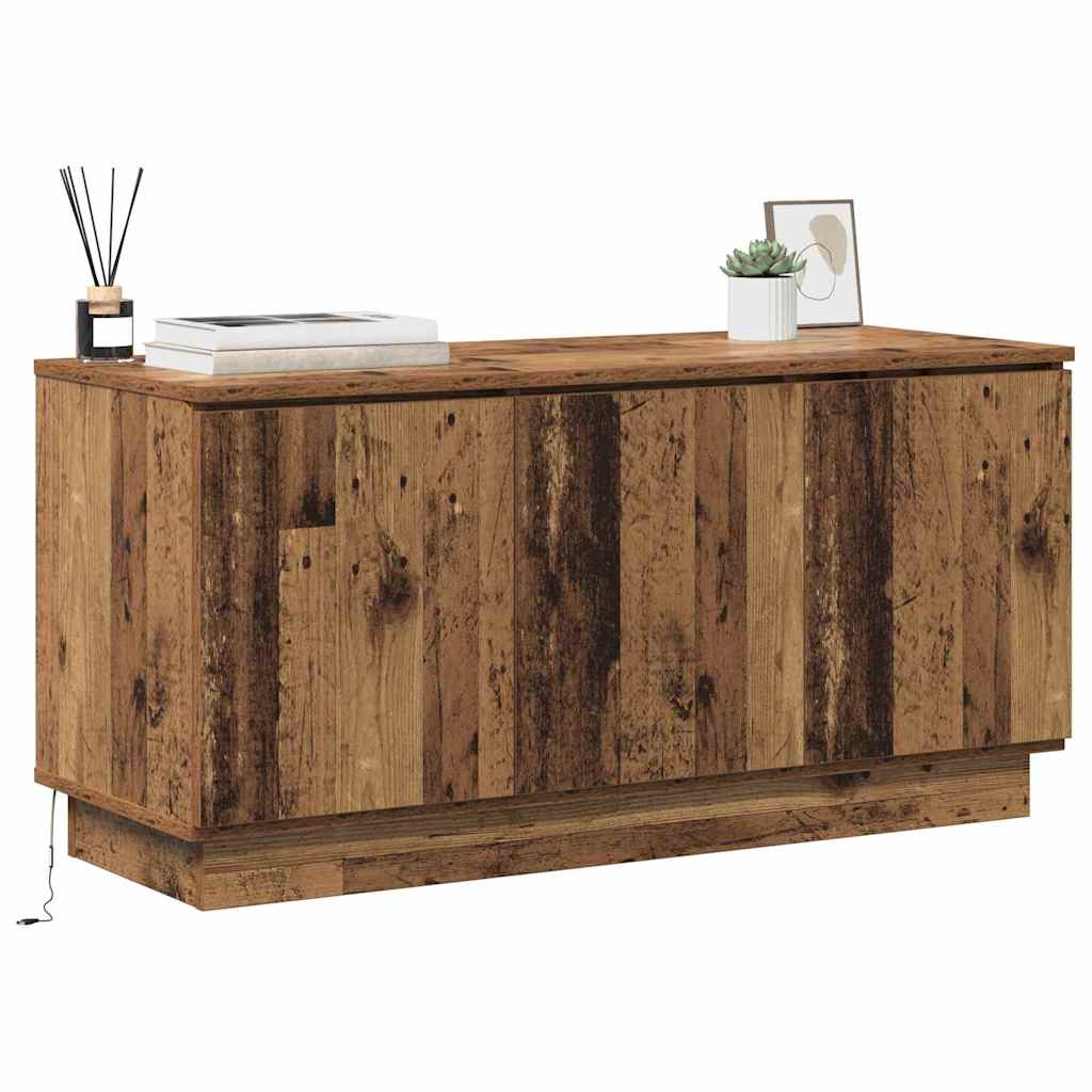 TV Cabinet with LED Vintage Wood 100 x 38 x 49 cm