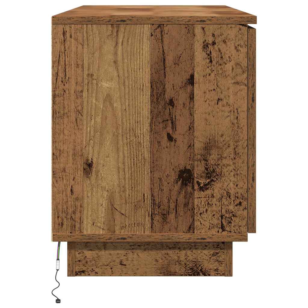 TV Cabinet with LED Vintage Wood 100 x 38 x 49 cm