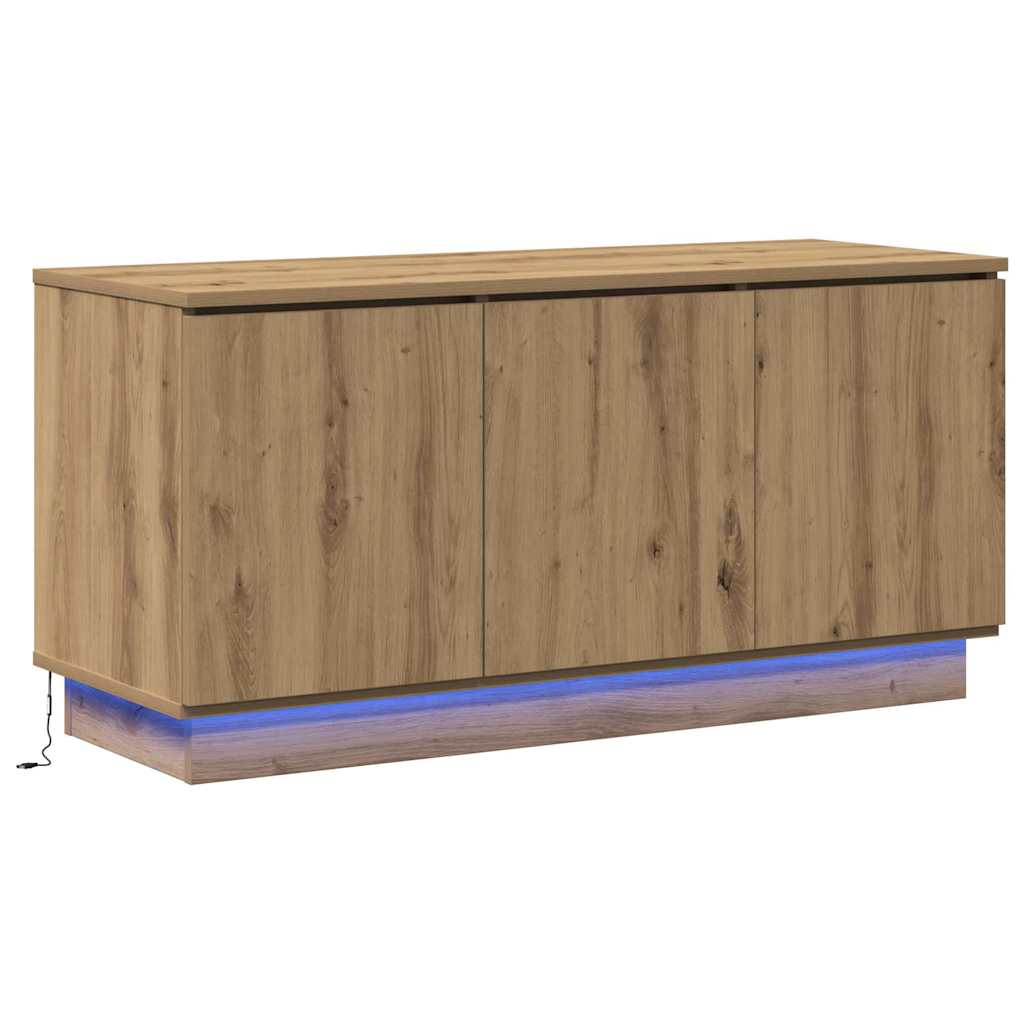 Televizoriaus staliukas su LED artisano ąžuolo 100 x 38 x 49 cm
