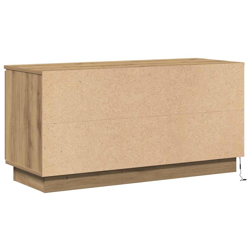 Televizoriaus staliukas su LED artisano ąžuolo 100 x 38 x 49 cm