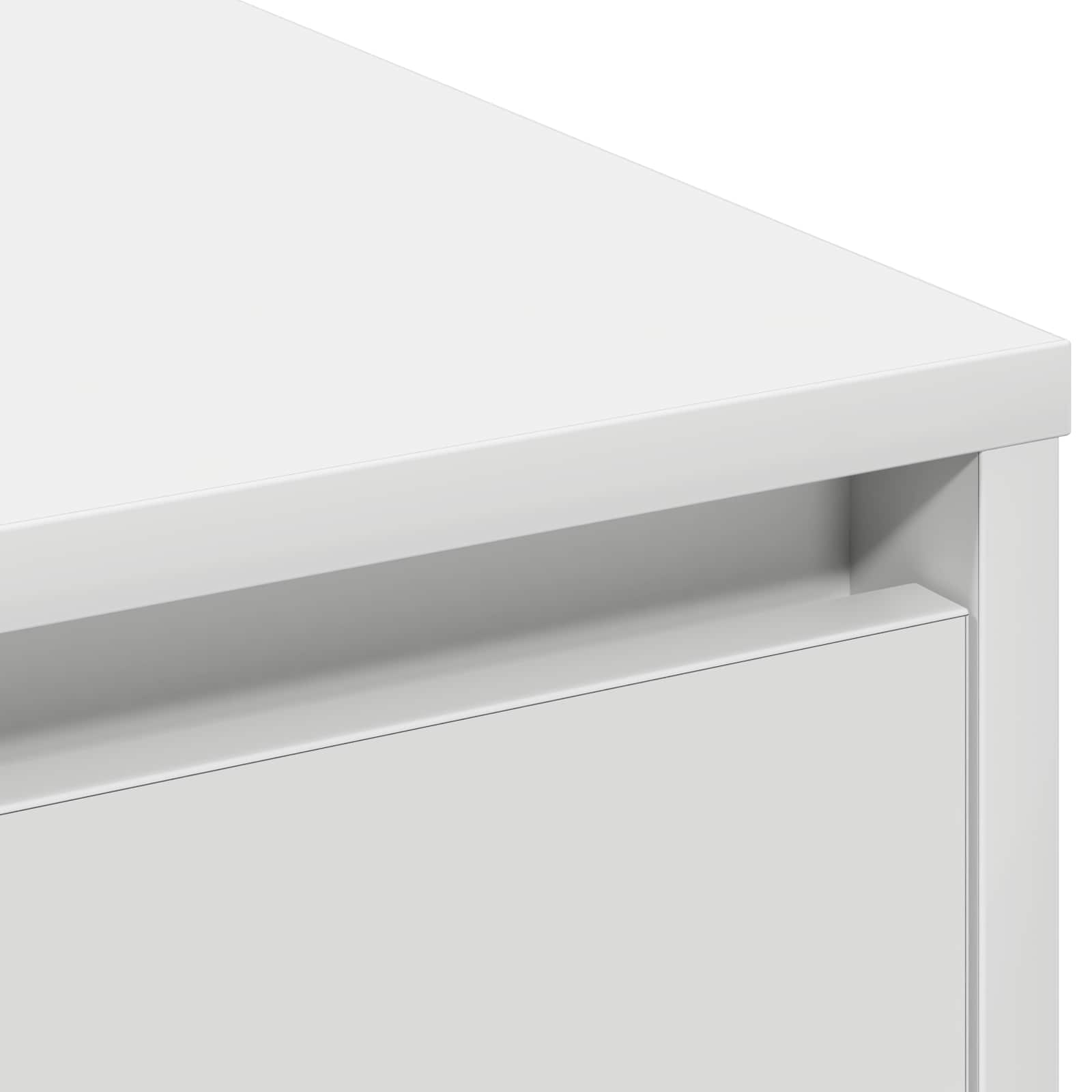 LED Sideboard with shelf White 90 x 32 x 75 cm Engineered wood