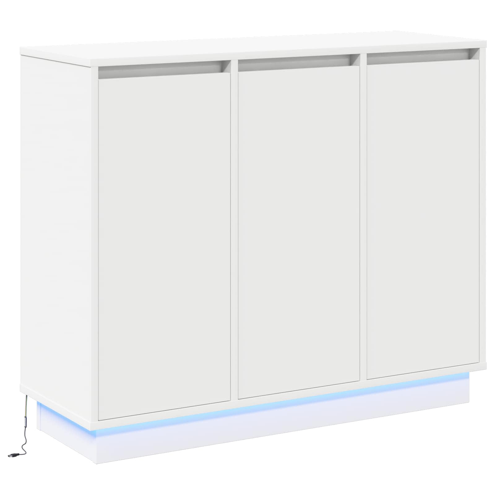 LED Sideboard with shelf White 90 x 32 x 75 cm Engineered wood