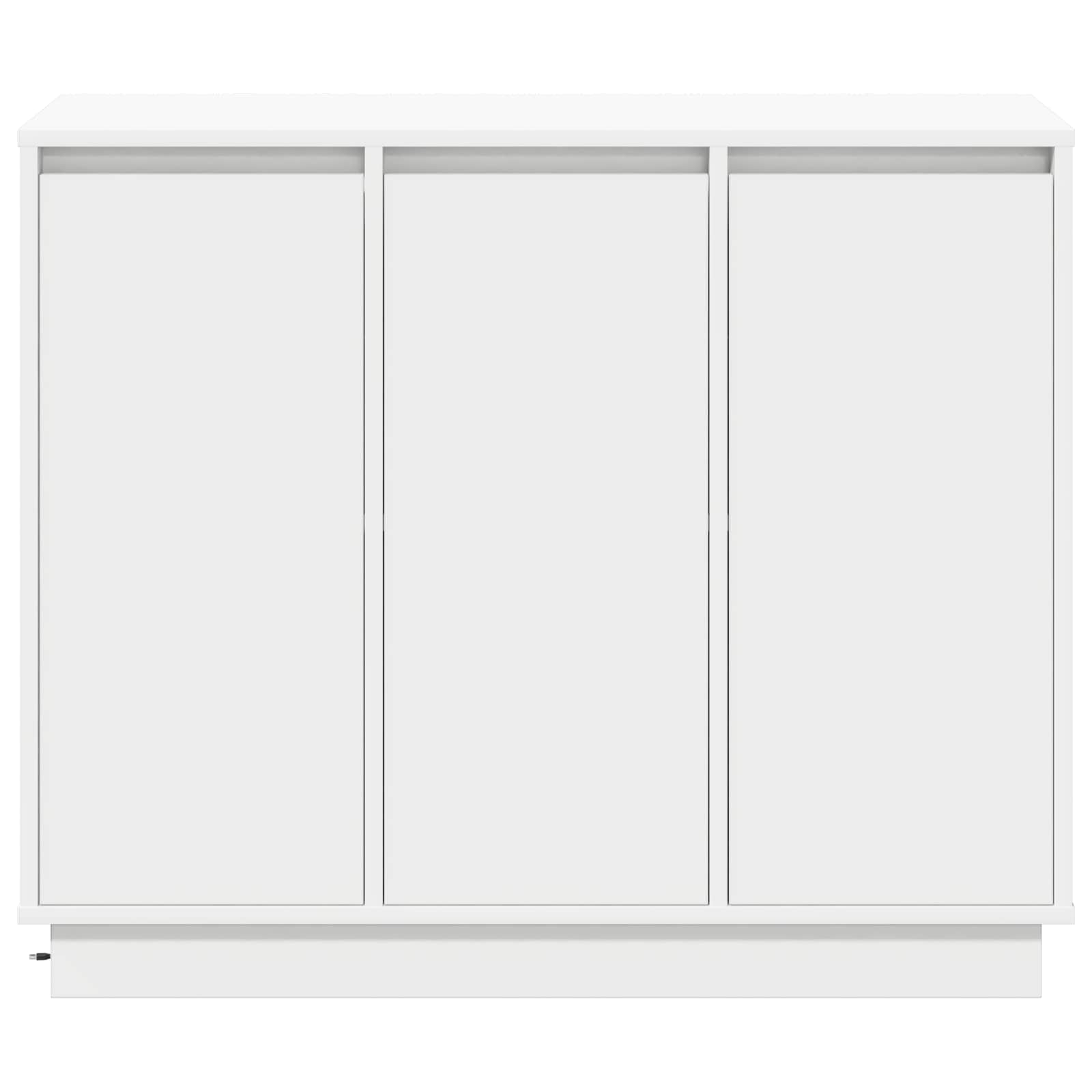 LED Sideboard with shelf White 90 x 32 x 75 cm Engineered wood