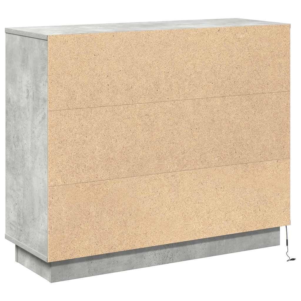 LED Bufetas Betono pilka 90 x 32 x 75 cm Apdirbta mediena