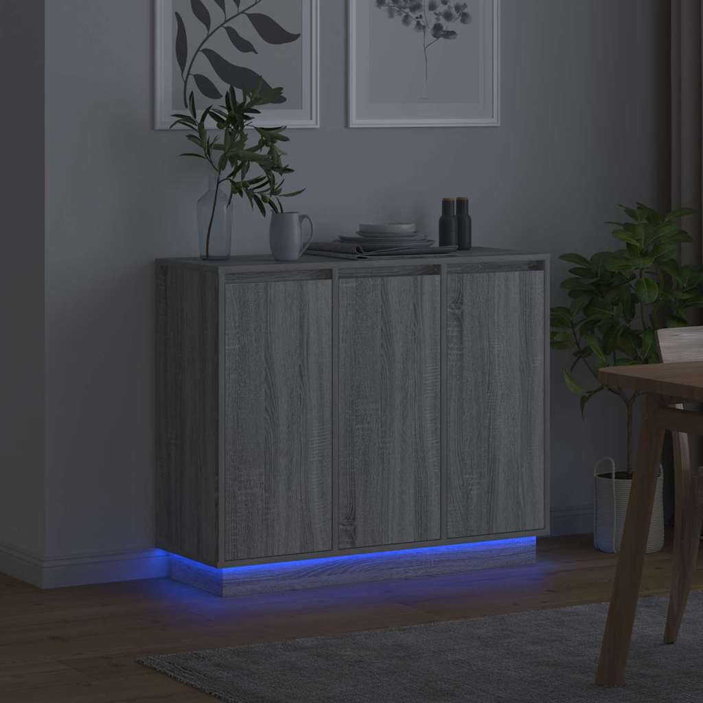 LED bufete Pelēka Sonoma 90 x 32 x 75 cm Inženierijas koks