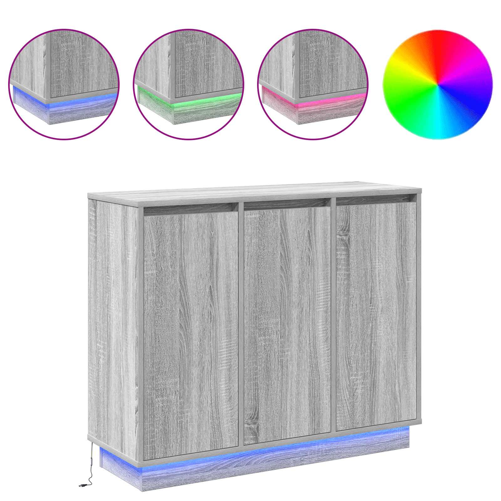LED bufete Pelēka Sonoma 90 x 32 x 75 cm Inženierijas koks