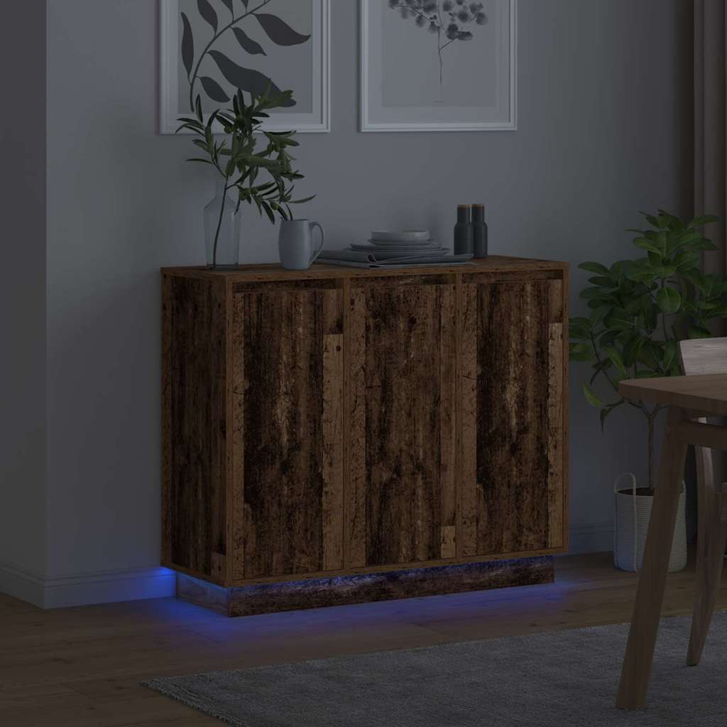 LED Bufetas Senas medis 90 x 32 x 75 cm Apdirbta mediena