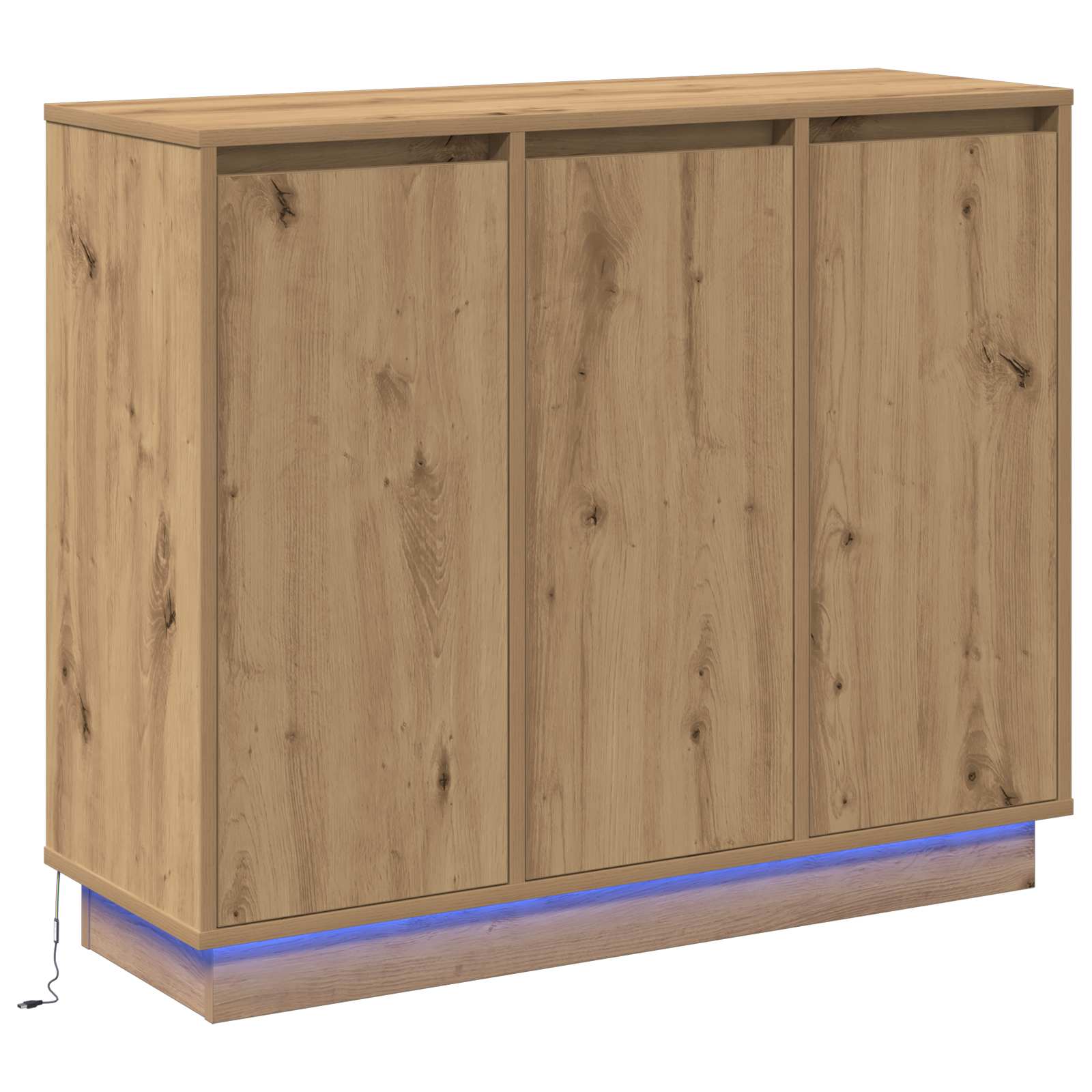 LED Bufetas Amatininkų ąžuolas 90 x 32 x 75 cm Apdirbta mediena