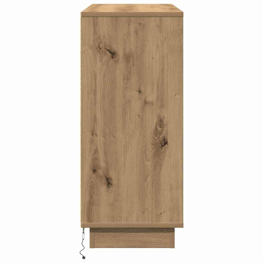 LED Bufetas Amatininkų ąžuolas 90 x 32 x 75 cm Apdirbta mediena