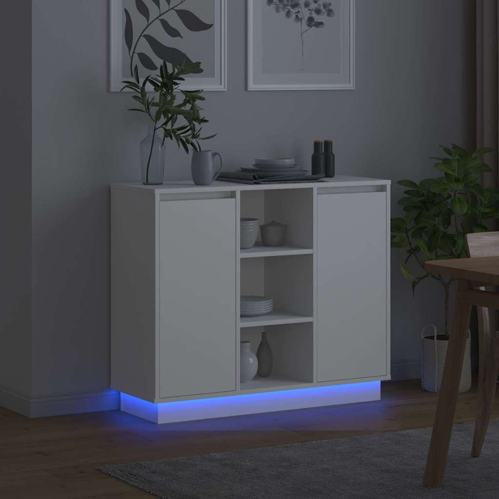 Sideboard with shelf White 90 x 32 x 75 cm Engineered wood