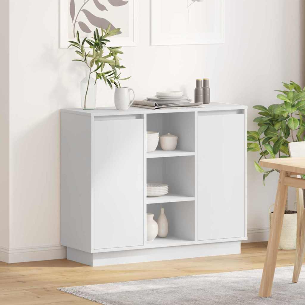 Sideboard with shelf White 90 x 32 x 75 cm Engineered wood