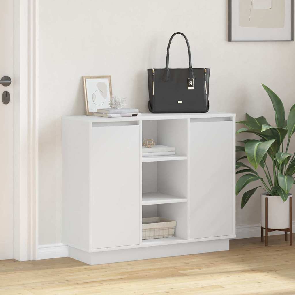 Sideboard with shelf White 90 x 32 x 75 cm Engineered wood