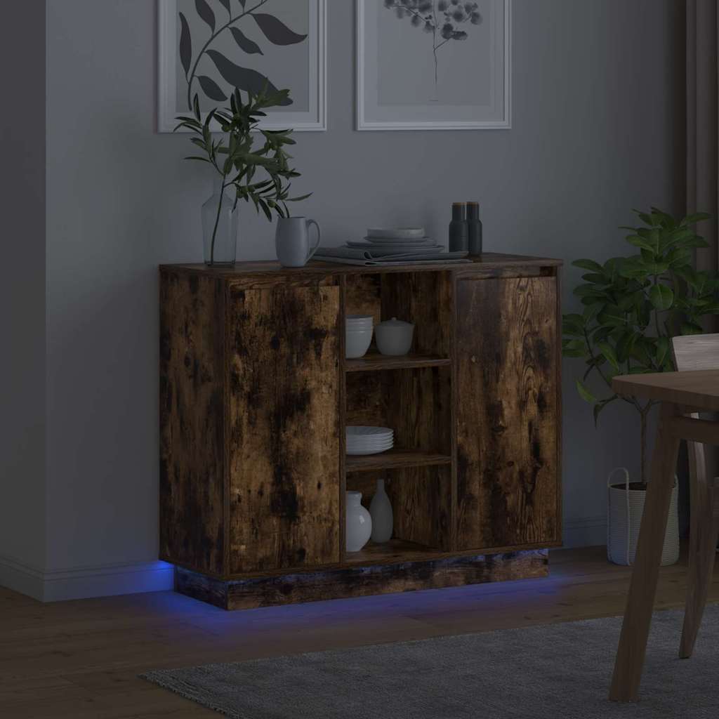 Sideboard Smoked oak 90 x 32 x 75 cm Engineered wood