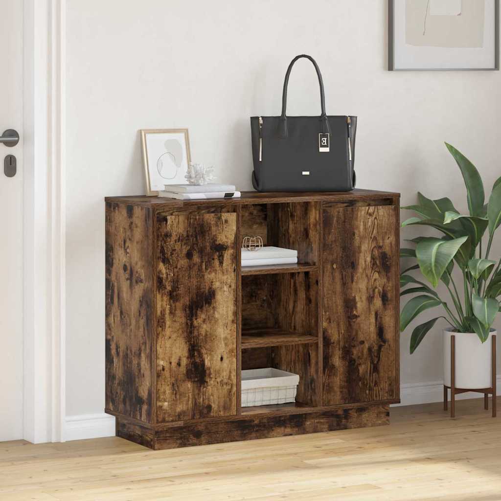 Sideboard Smoked oak 90 x 32 x 75 cm Engineered wood