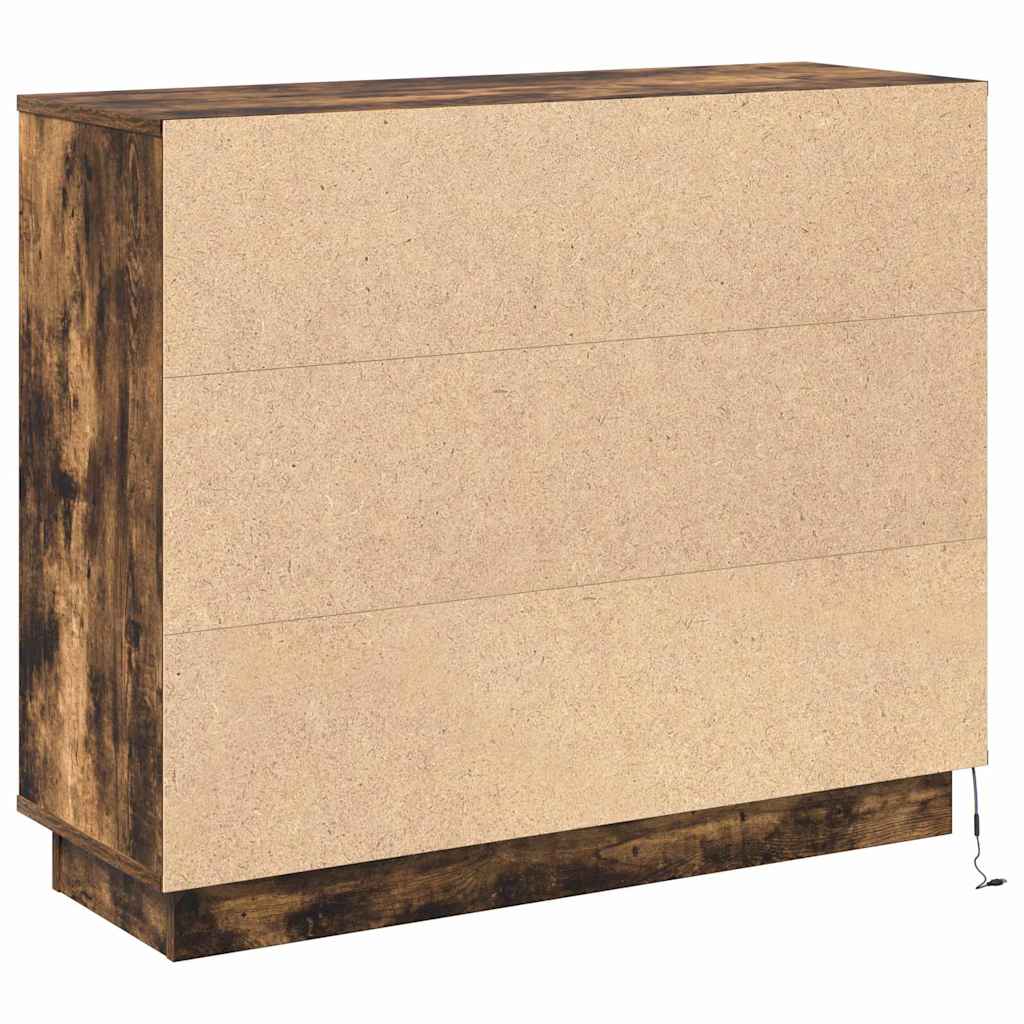 LED Bufetas Rūkyta ąžuolas 90 x 32 x 75 cm Apdirbta mediena