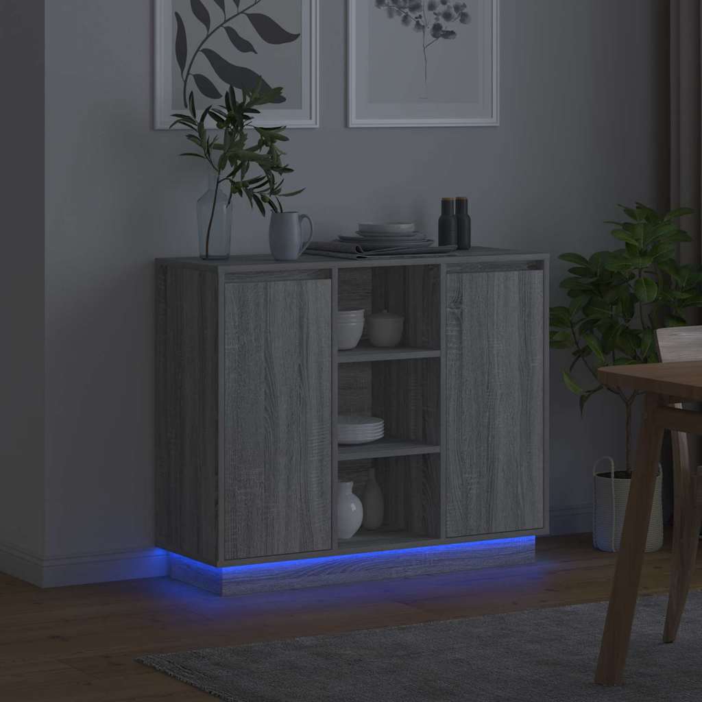 Sāns ar plauktu pelēks Sonoma 90 x 32 x 75 cm apstrādāta koksne