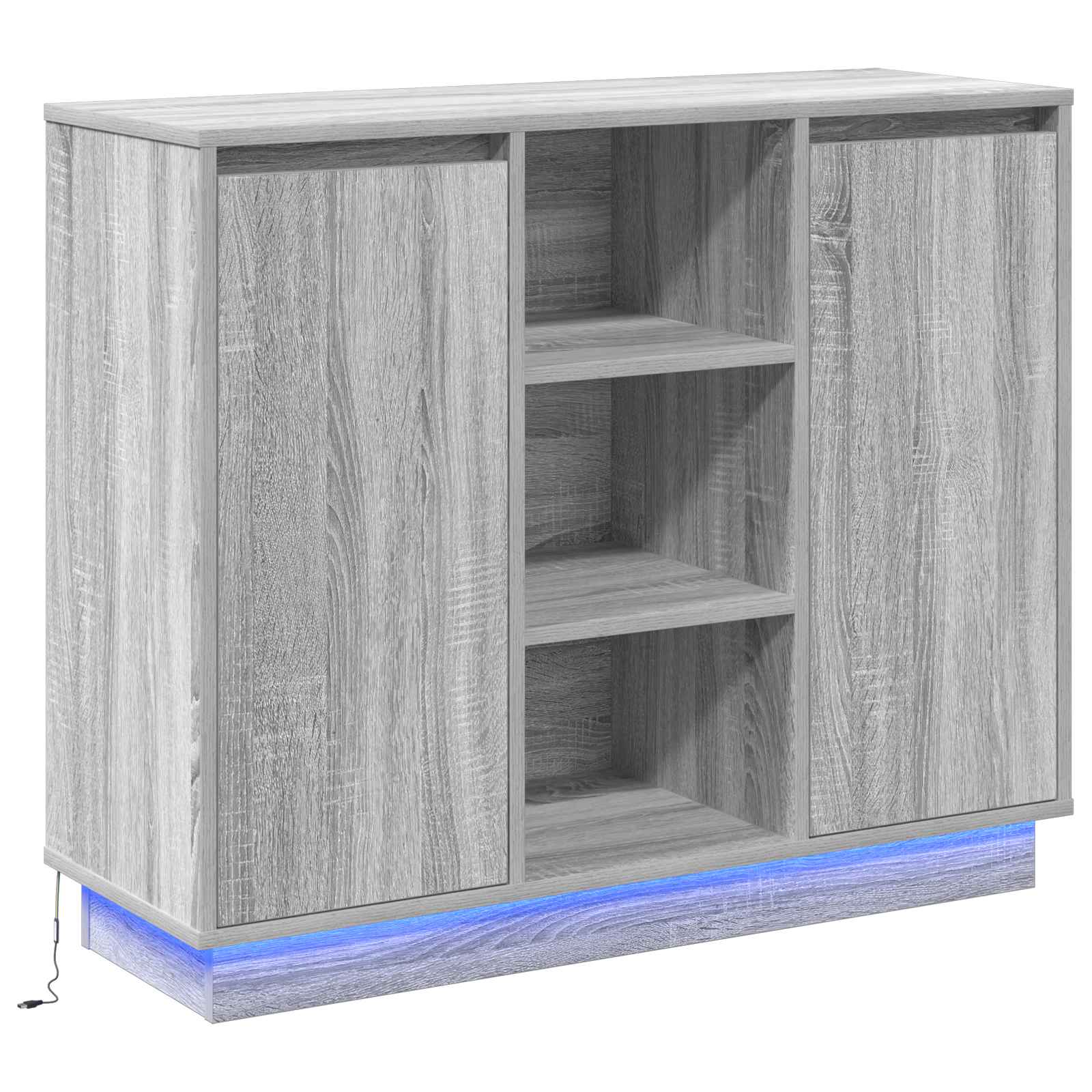 Sāns ar plauktu pelēks Sonoma 90 x 32 x 75 cm apstrādāta koksne