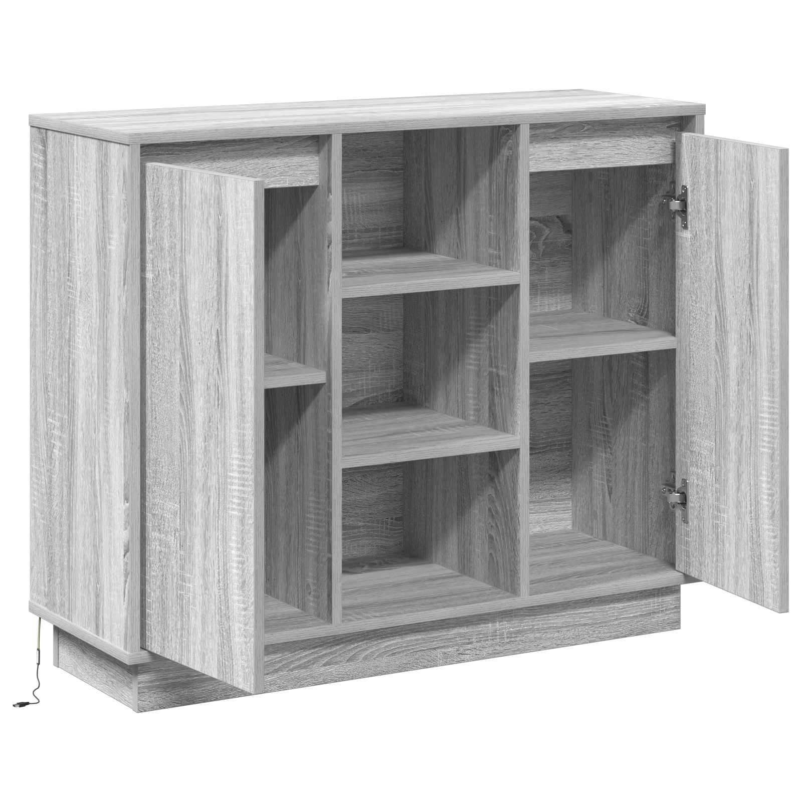 Sāns ar plauktu pelēks Sonoma 90 x 32 x 75 cm apstrādāta koksne