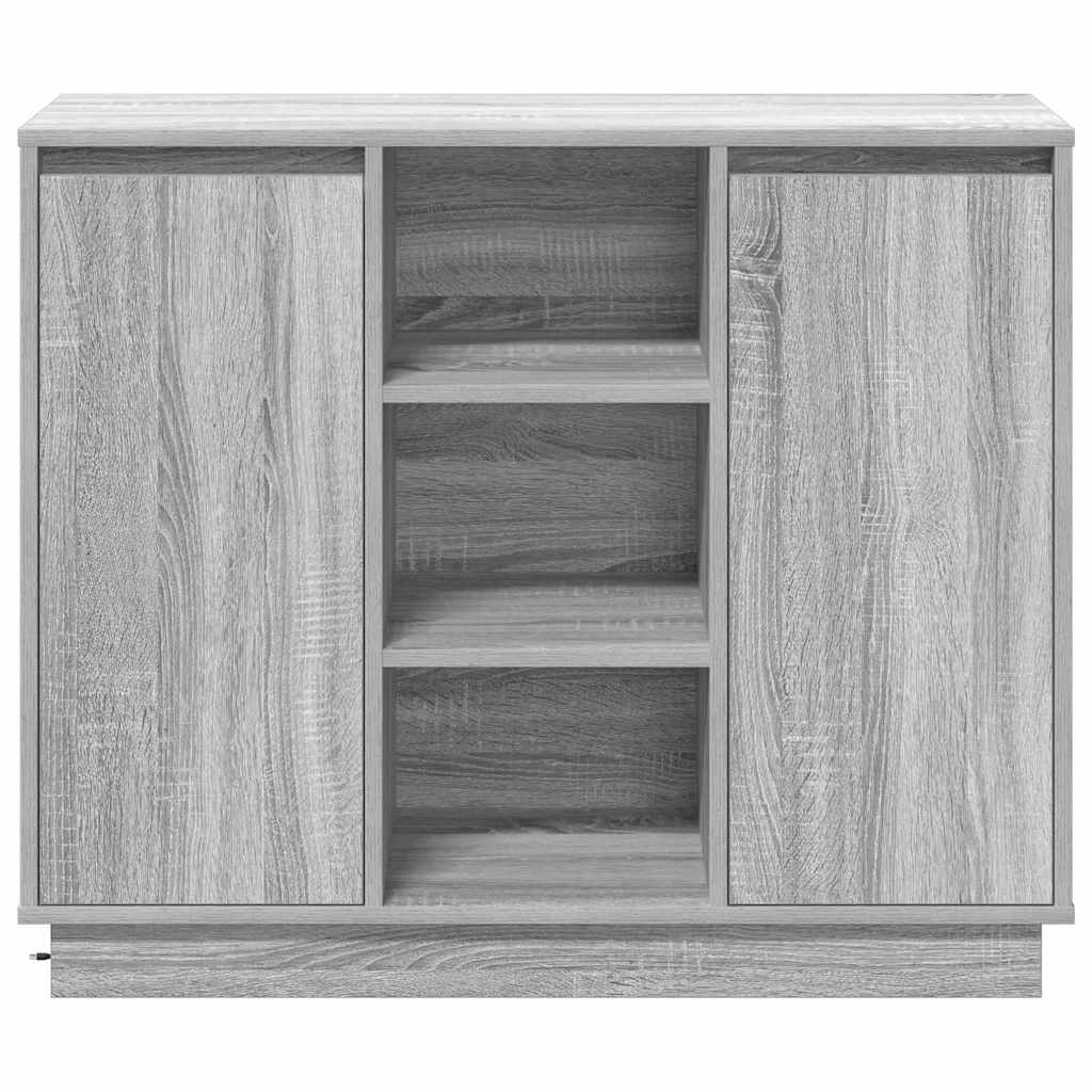 Sāns ar plauktu pelēks Sonoma 90 x 32 x 75 cm apstrādāta koksne