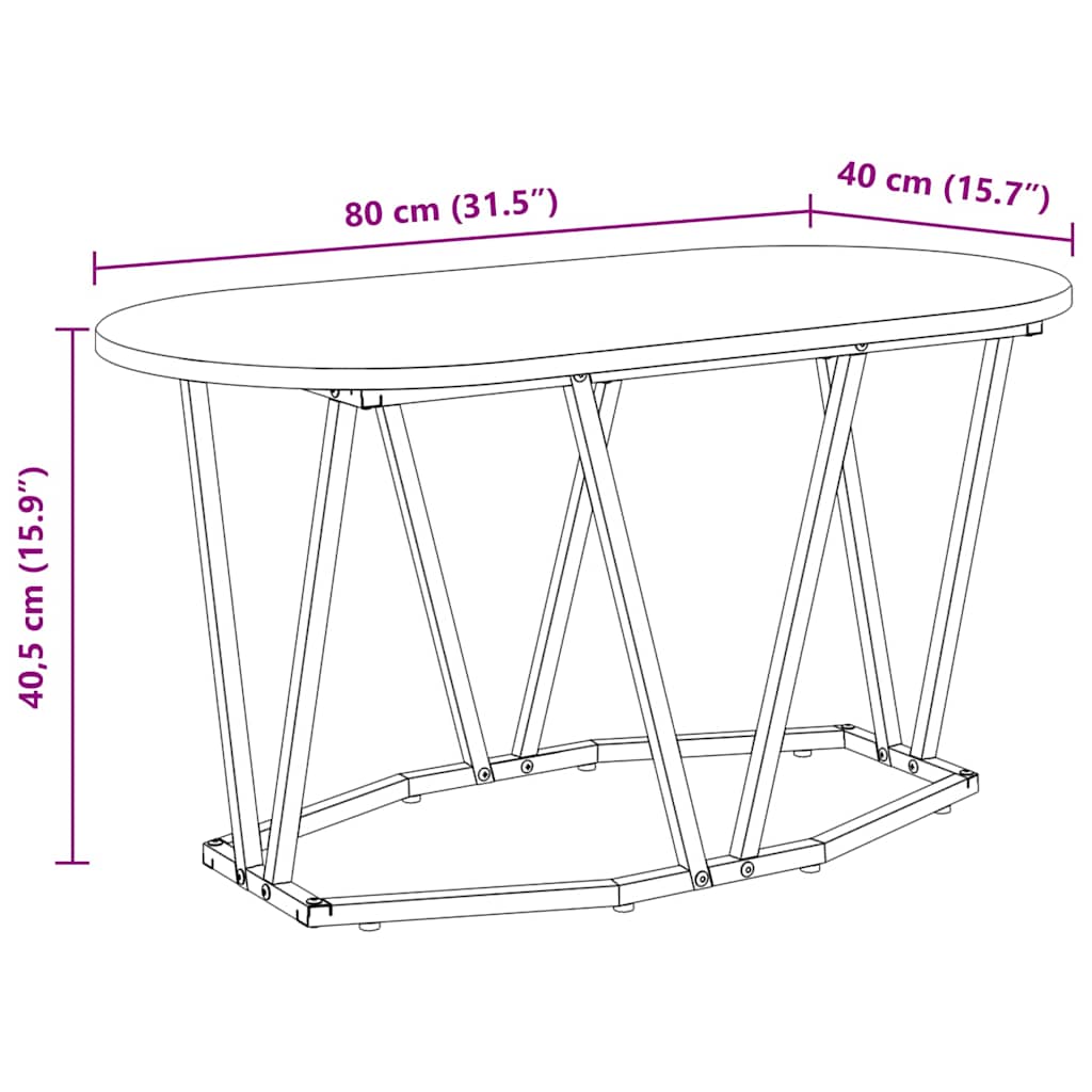 Kavos staliukas artisano ąžuolo 80 x 40 x 40.5 cm