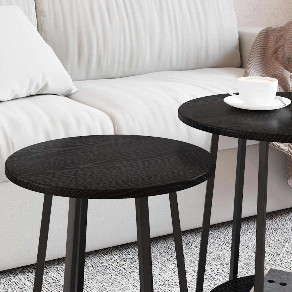 Side Tables Set 2 pcs Black Oak 50 x 50 x 51 cm