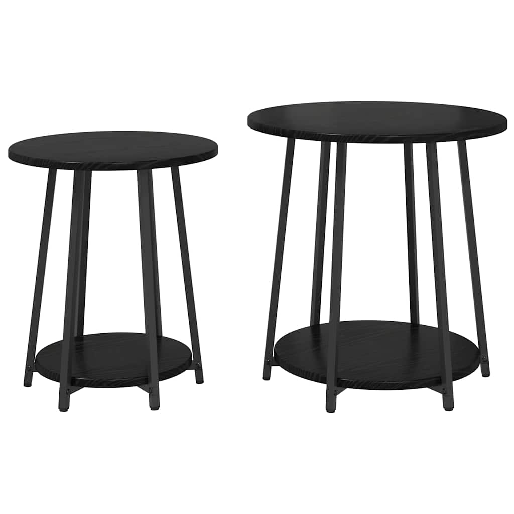 Side Tables Set 2 pcs Black Oak 50 x 50 x 51 cm