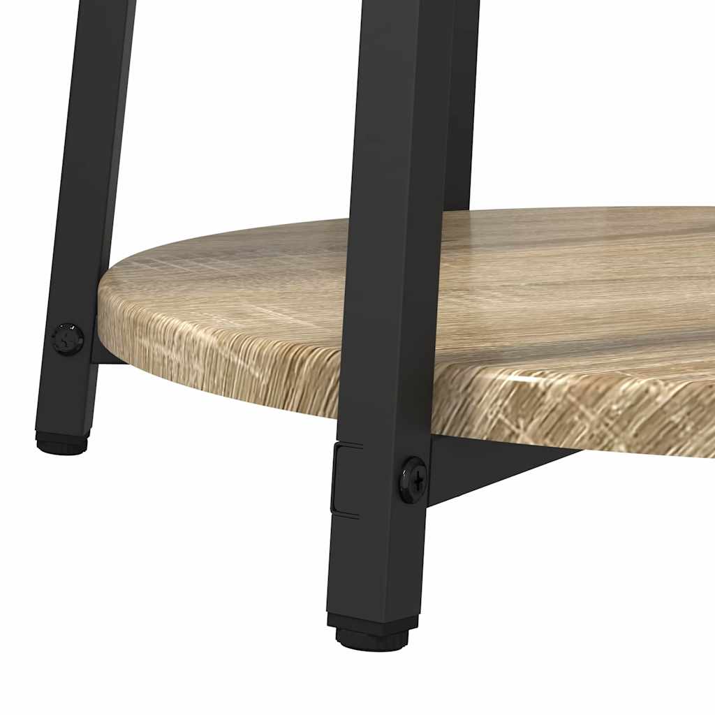 Šoninių staliukų komplektas 2 pcs Sonoma ąžuolo ir juoda