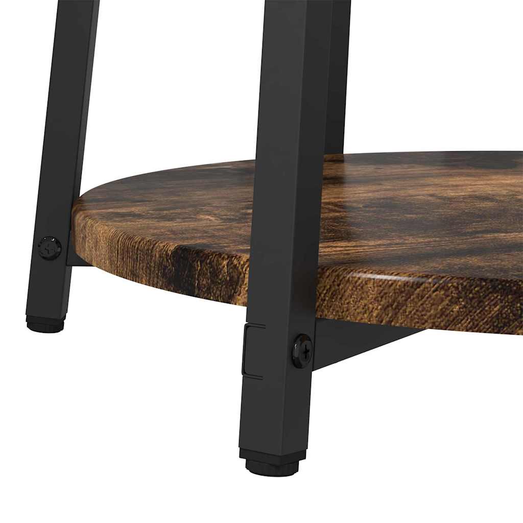 Šoninių staliukų komplektas 2 pcs Rūkyta ąžuolo ir juoda