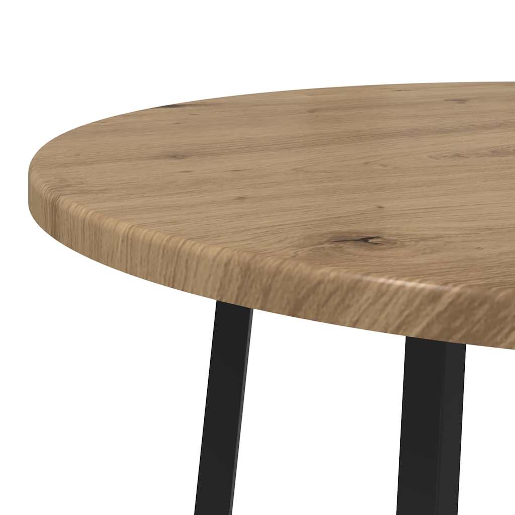 Šoninių staliukų komplektas 2 pcs Amatų ąžuolas ir juoda