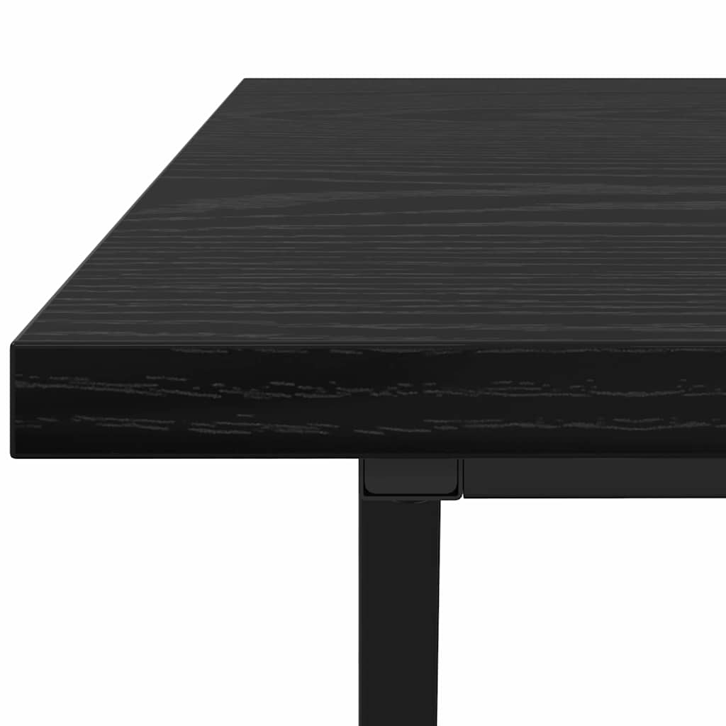 Juodas kavos staliukas 100x50x40 cm iš inžinerinio medžio ir metalo
