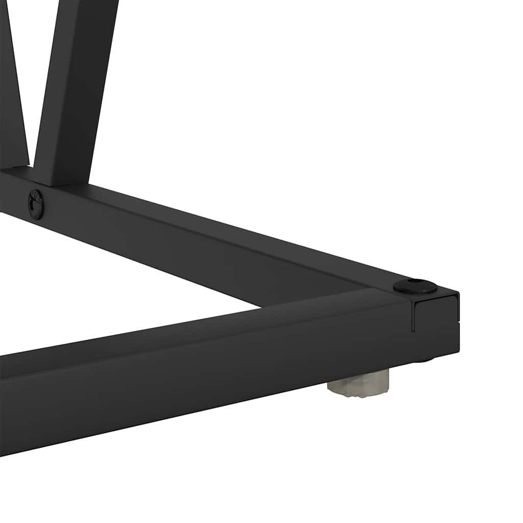 Juodas kavos staliukas 100x50x40 cm iš inžinerinio medžio ir metalo