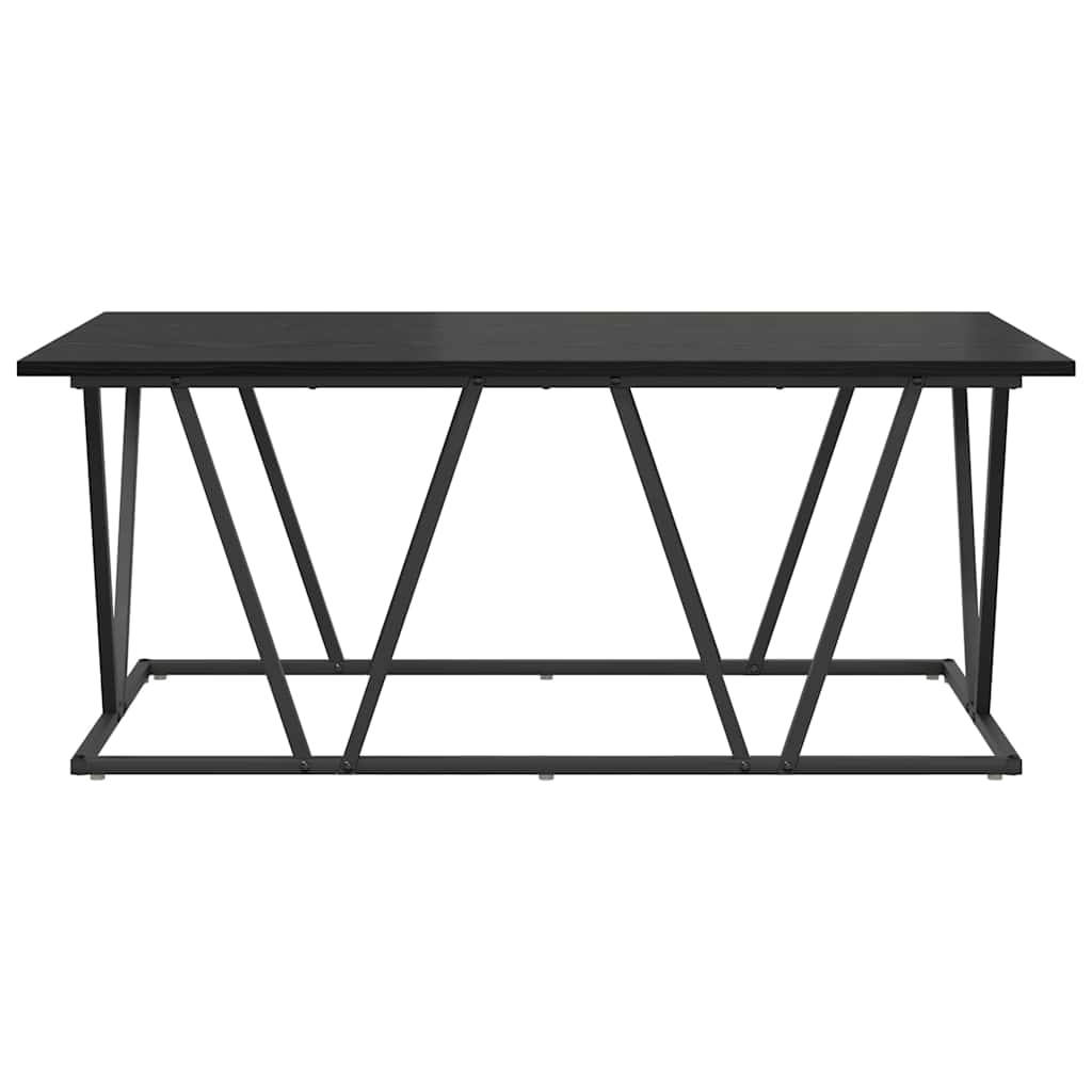 Juodas kavos staliukas 100x50x40 cm iš inžinerinio medžio ir metalo