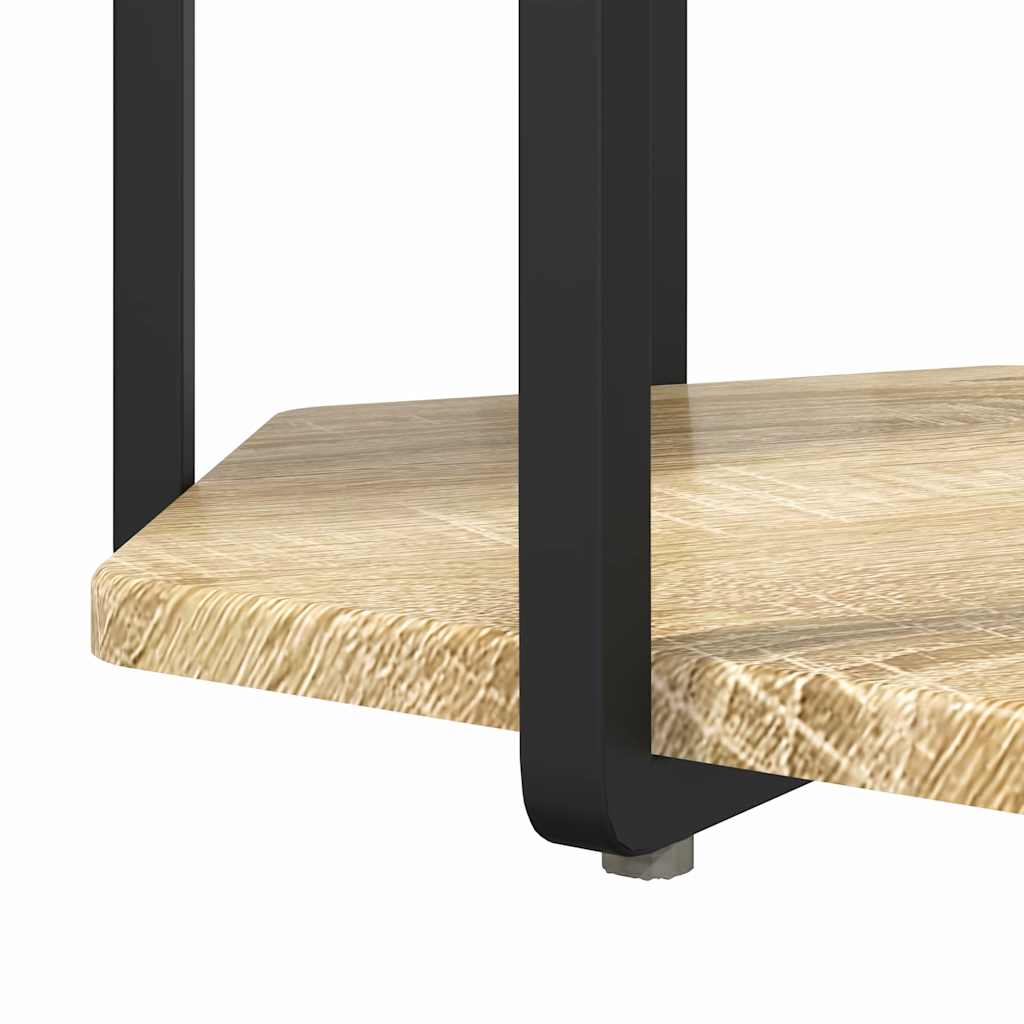 Šoninių staliukų komplektas 2 pcs Sonoma ąžuolo ir juoda