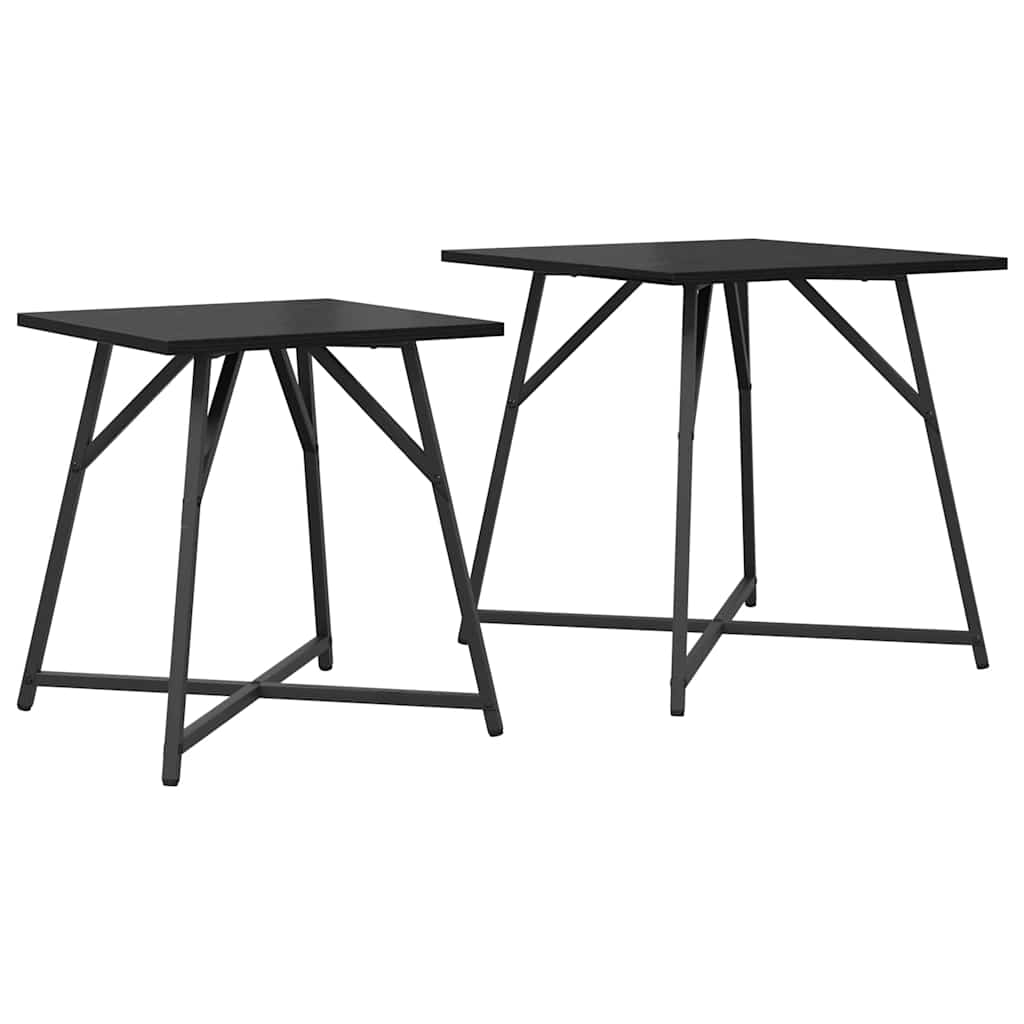 Šoninių staliukų komplektas 2 pcs juoda ąžuolo 50 x 50 x 50 cm