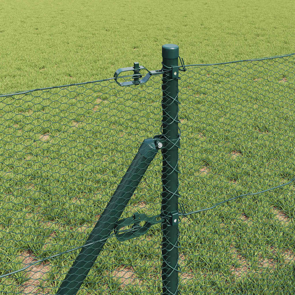 Tvora su stulpais Žalia 0.6 x 10 m PVC dengtas plienas