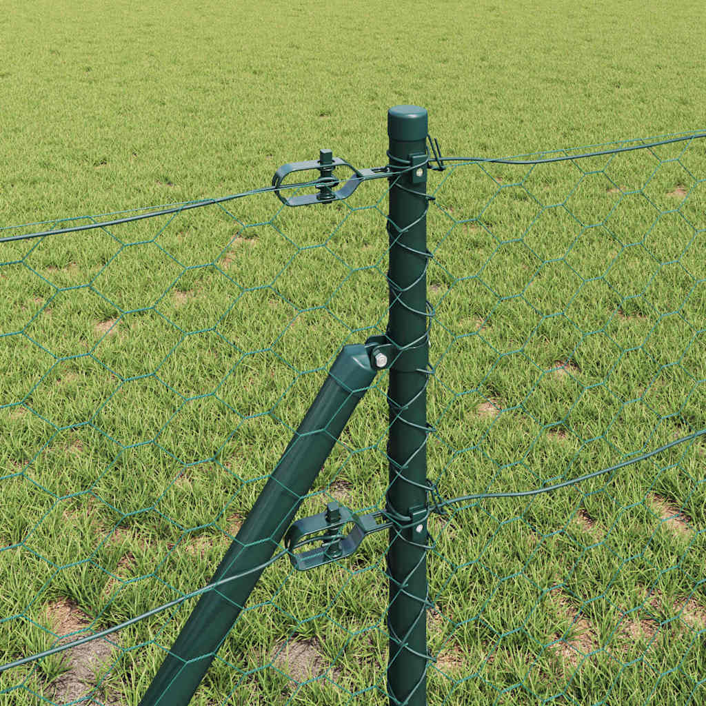 Žogs ar stabiem Zaļš 0.6 x 10 m PVC pārklāts tērauds