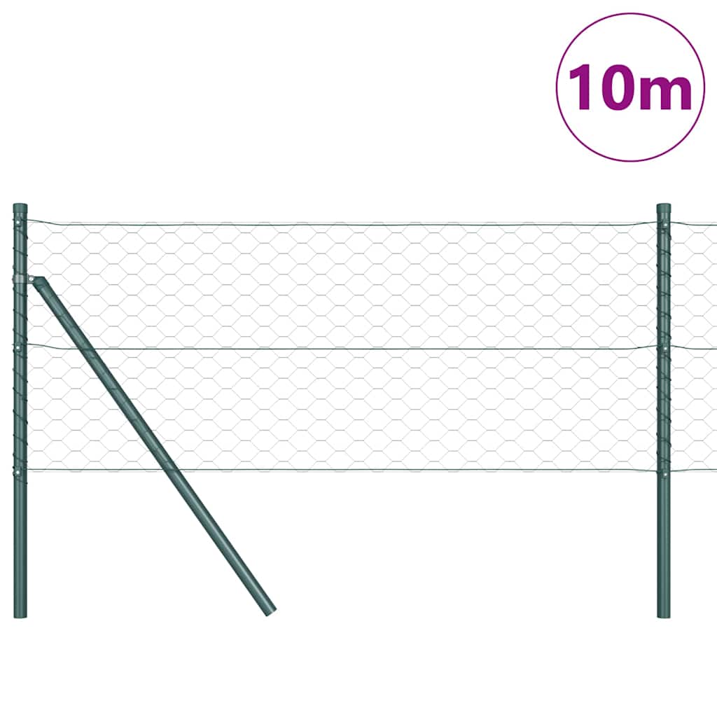 Žogs ar stabiem Zaļš 0.6 x 10 m PVC pārklāts tērauds