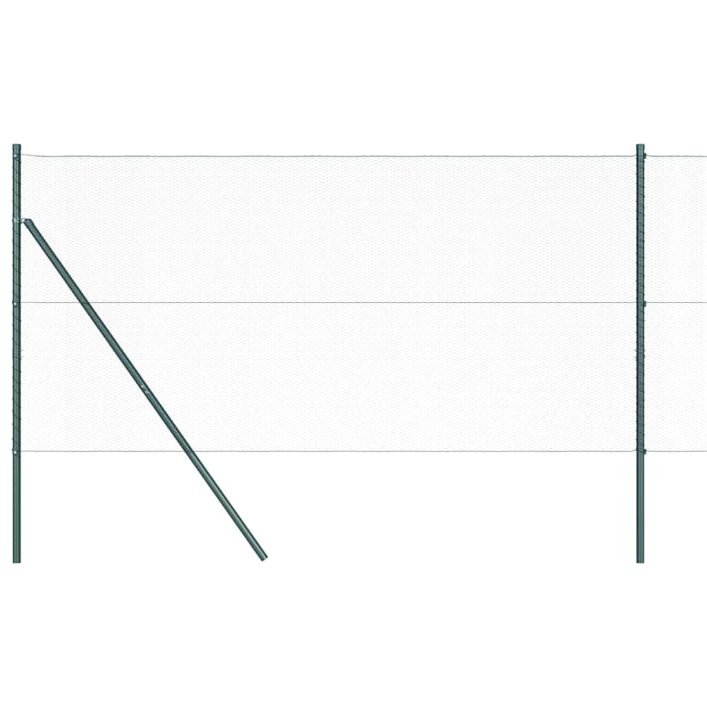 Fence with Posts Green 1.2 x 10 m PVC Coated Steel
