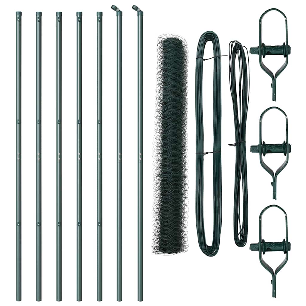Tvora su stulpais Žalia 1.2 x 10 m PVC dengtas plienas