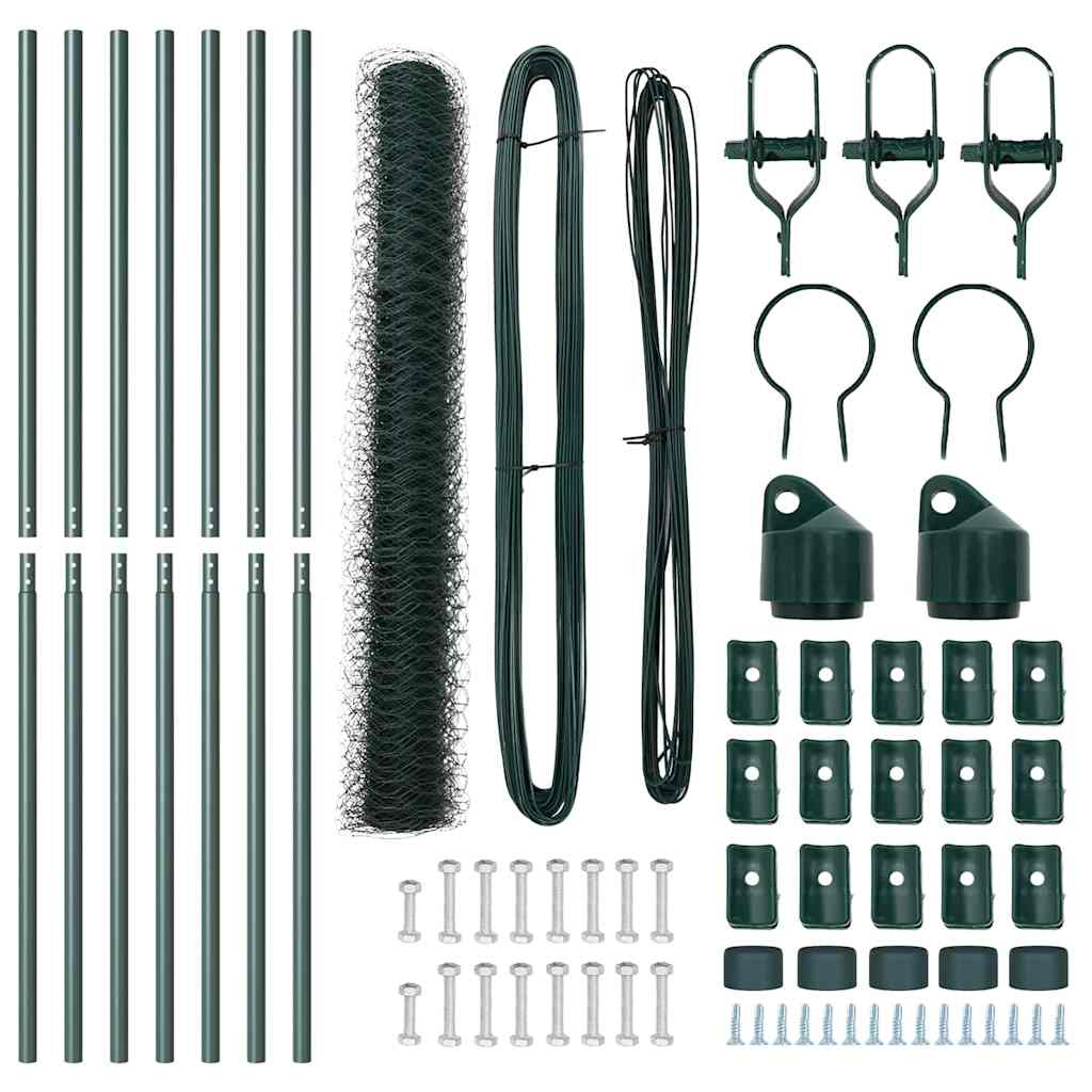 Tvora su stulpais Žalia 1.2 x 10 m PVC dengtas plienas