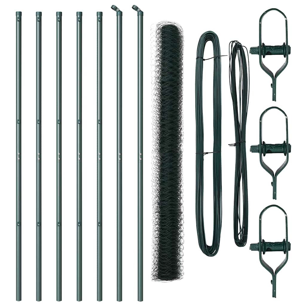 Žogs ar stabiem Zaļš 1,5 x 10 m ar PVC pārklājumu tērauds