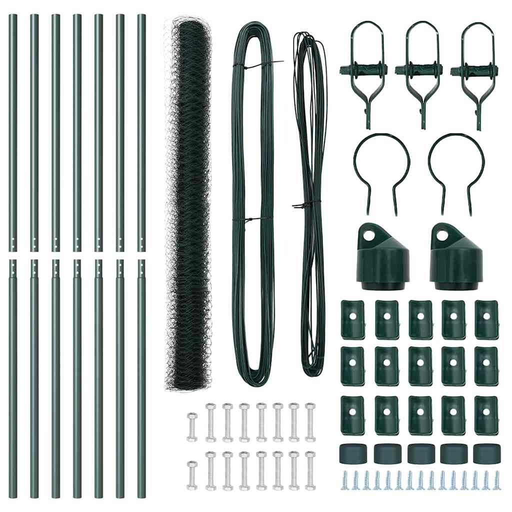 Žogs ar stabiem Zaļš 1,5 x 10 m ar PVC pārklājumu tērauds