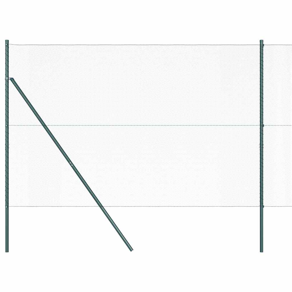 Fence with Posts Green 1.6 x 10 m PVC Coated Steel