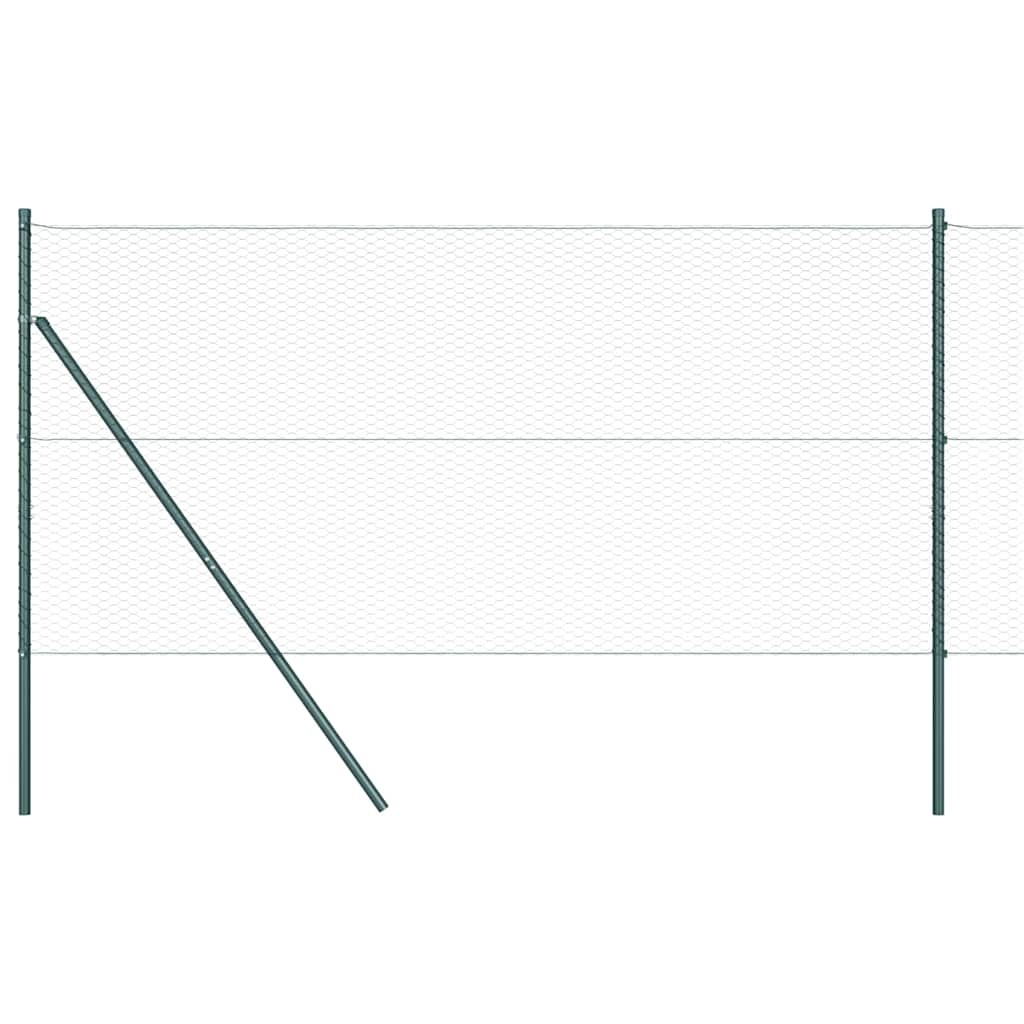 Tvora su stulpais Žalia 1 x 25 m PVC dengtas plienas